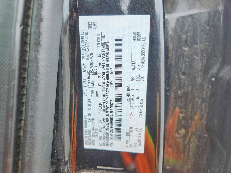 2014 Ford Escape მანქანა იყიდება აუქციონზე, vin: 1FMCU9G98EUB85677, აუქციონის ნომერი: 52930876