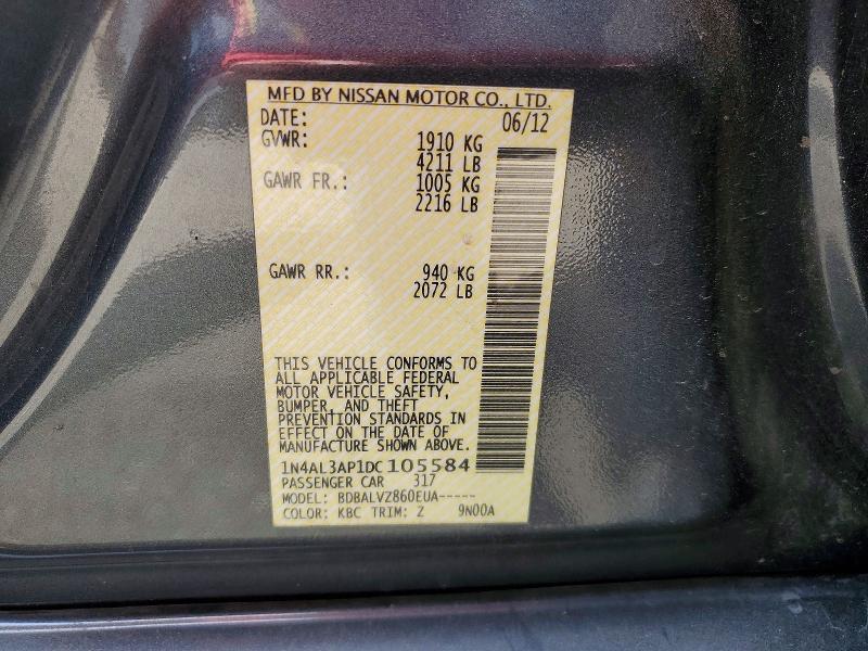 Aukcja sprzedaży 2013 Nissan Altima, vin: 1N4AL3AP1DC105584, numer aukcji: 52486996