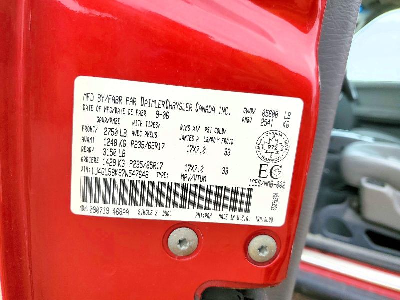Aukcja sprzedaży 2007 Jeep Liberty, vin: 1J4GL58K97W547648, numer aukcji: 54970636