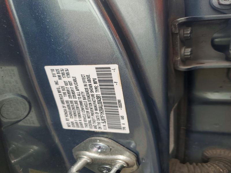 53716726 :رقم المزاد ، 5J6TF1H39AL004381 vin ، 2010 Honda Accord Crosstour مزاد بيع