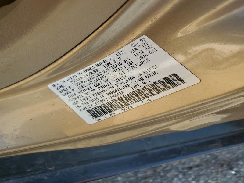 53819806 :رقم المزاد ، JHLRD78925C045473 vin ، 2005 Honda Cr-v مزاد بيع