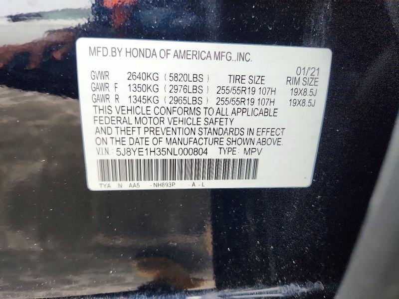 Aukcja sprzedaży 2022 Acura Mdx, vin: 5J8YE1H35NL000804, numer aukcji: 52478586
