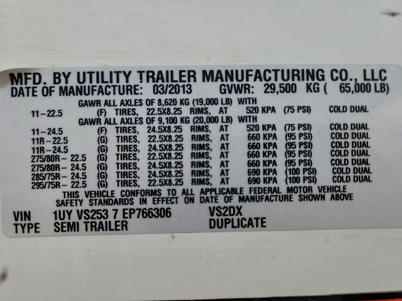 2014 Utility Trailer Trailer მანქანა იყიდება აუქციონზე, vin: 1UYVS2537EP766306, აუქციონის ნომერი: 77719315