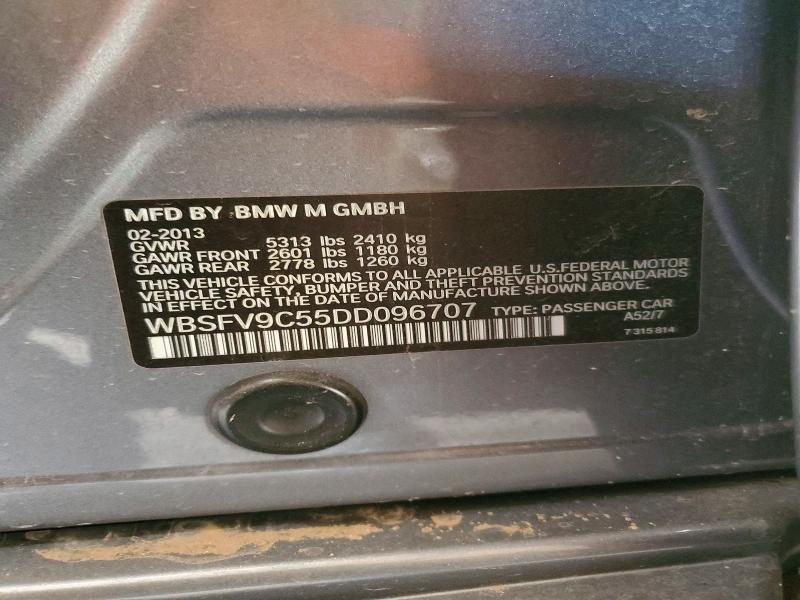 2013 Bmw M5 მანქანა იყიდება აუქციონზე, vin: WBSFV9C55DD096707, აუქციონის ნომერი: 54903116