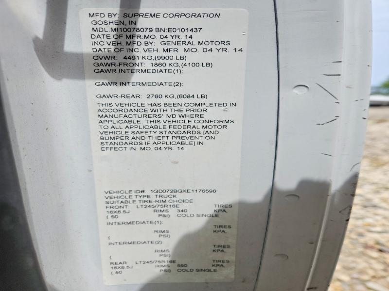 54148276 :رقم المزاد ، 1GD072BGXE1176598 vin ، 2014 Gmc Savana مزاد بيع