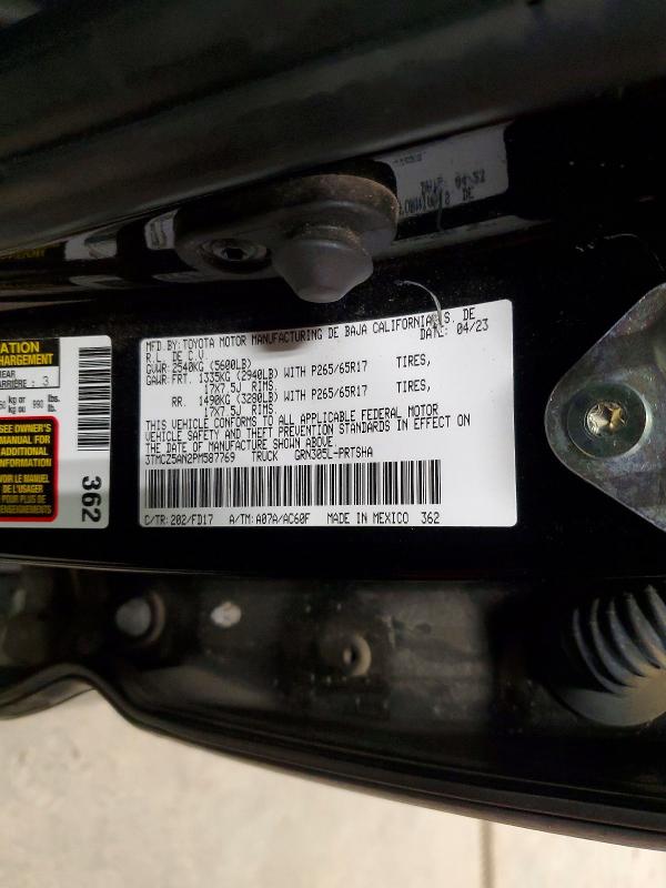 Продаж на аукціоні авто 2023 Toyota Tacoma, vin: 3TMCZ5AN2PM587769, номер лоту: 54445696
