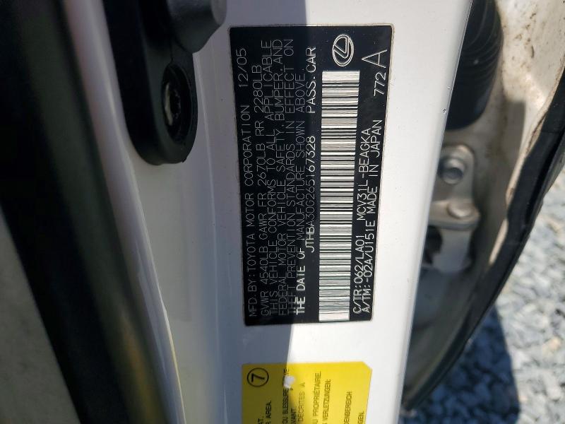 Продаж на аукціоні авто 2006 Lexus Es, vin: JTHBA30G265167328, номер лоту: 53713776