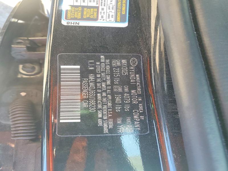 2025 Hyundai Elantra Hybrid მანქანა იყიდება აუქციონზე, vin: KMHLM4DJ6SU168230, აუქციონის ნომერი: 53821496