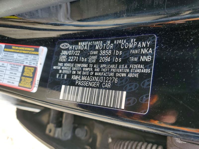 Продажа на аукционе авто 2022 Hyundai Elantra, vin: KMHLM4AGXNU312276, номер лота: 52663916