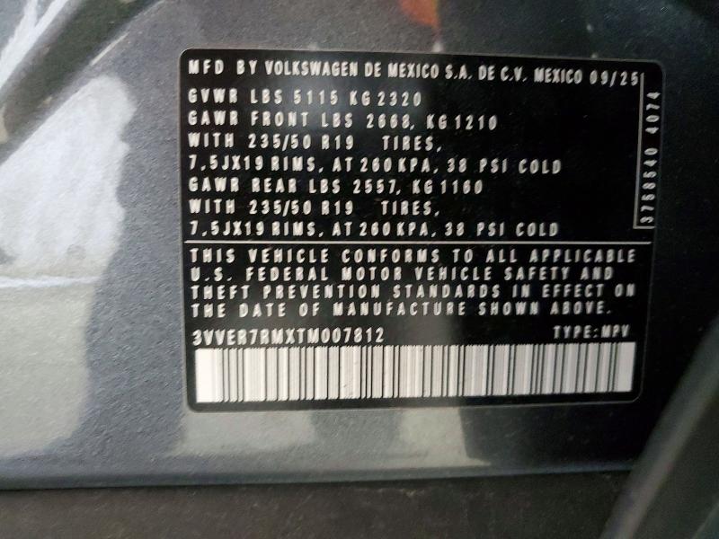 Aukcja sprzedaży 2026 Volkswagen Tiguan, vin: 3VVER7RMXTM007812, numer aukcji: 54418816