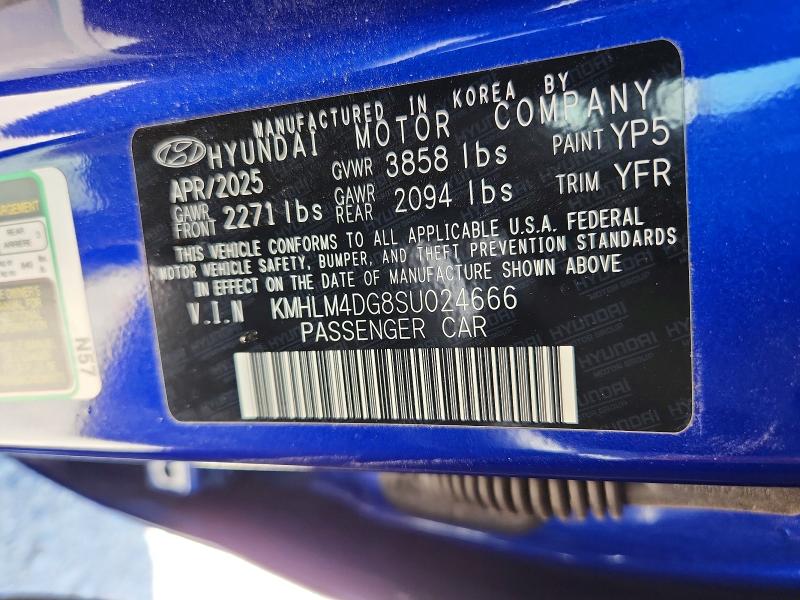 Aukcja sprzedaży 2025 Hyundai Elantra, vin: KMHLM4DG8SU024666, numer aukcji: 54892316