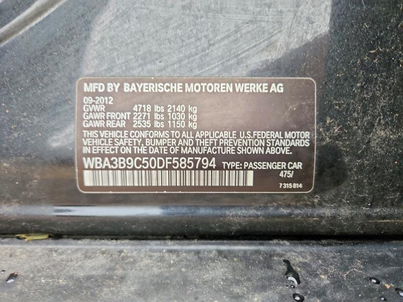 2013 Bmw 335 მანქანა იყიდება აუქციონზე, vin: WBA3B9C50DF585794, აუქციონის ნომერი: 54283416