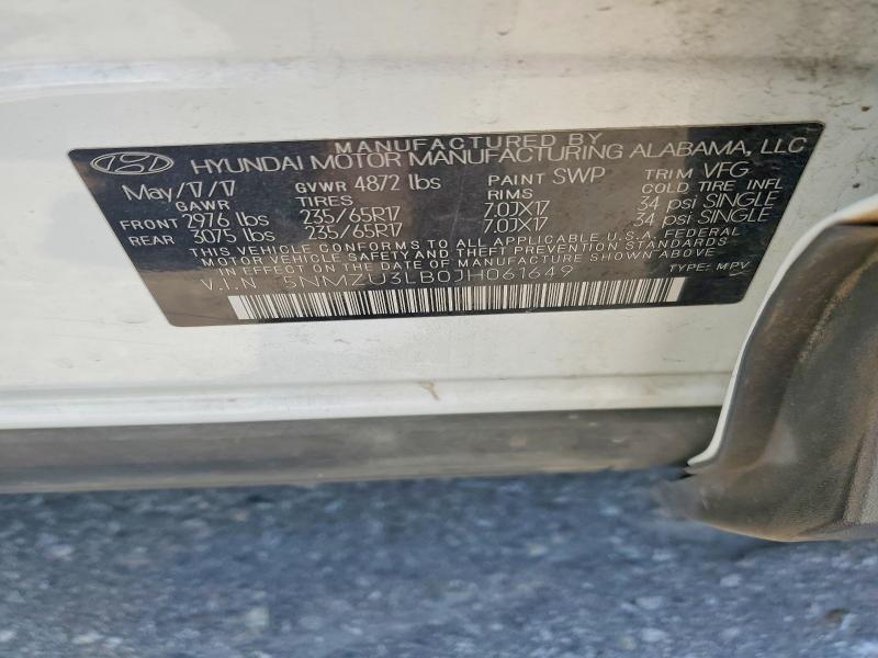 Продаж на аукціоні авто 2018 Hyundai Santa Fe Sport, vin: 5NMZU3LB0JH061649, номер лоту: 54895746