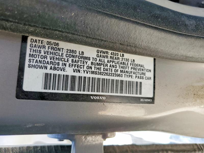 Продажа на аукционе авто 2006 Volvo S40, vin: YV1MS382262223960, номер лота: 54859096