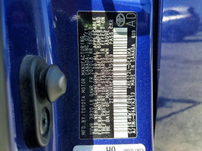 Aukcja sprzedaży 2014 Toyota Corolla, vin: 2T1BURHE7EC215969, numer aukcji: 41629766