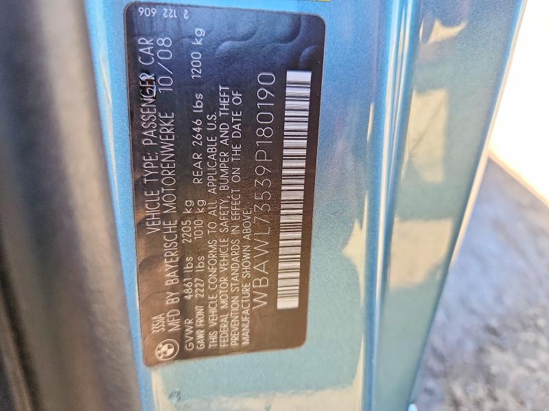 Aukcja sprzedaży 2009 Bmw 335, vin: WBAWL73539P180190, numer aukcji: 54719356