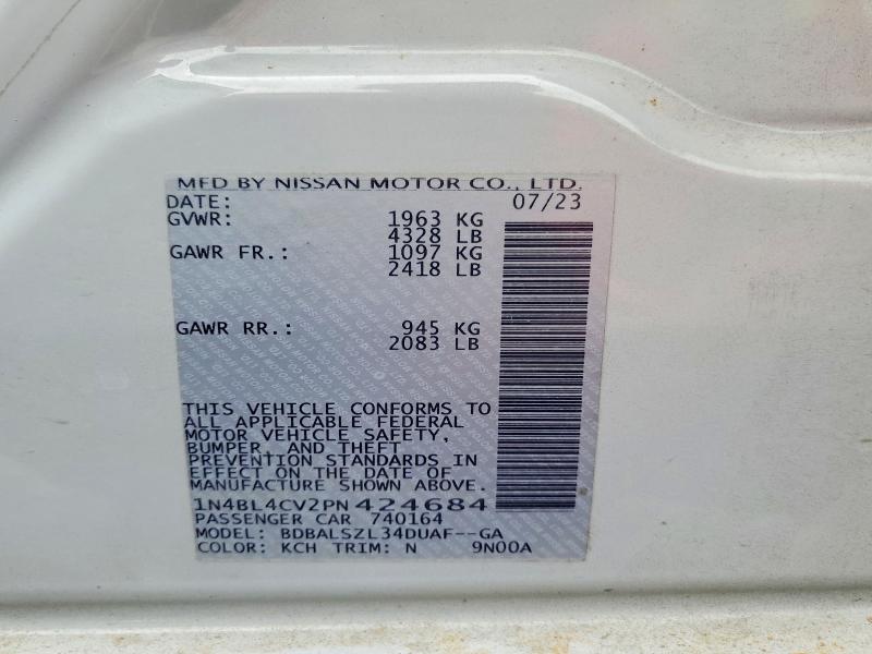 Aukcja sprzedaży 2023 Nissan Altima, vin: 1N4BL4CV2PN424684, numer aukcji: 52259216