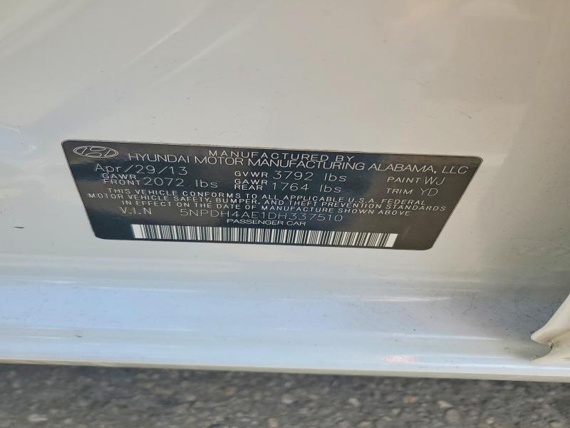 52640196 :رقم المزاد ، 5NPDH4AE1DH337510 vin ، 2013 Hyundai Elantra مزاد بيع
