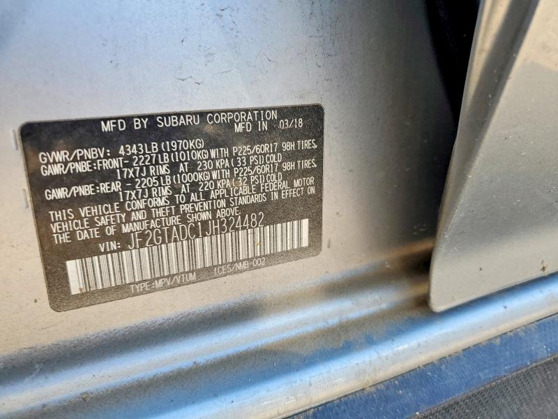 Aukcja sprzedaży 2018 Subaru Crosstrek, vin: JF2GTADC1JH324482, numer aukcji: 52506656