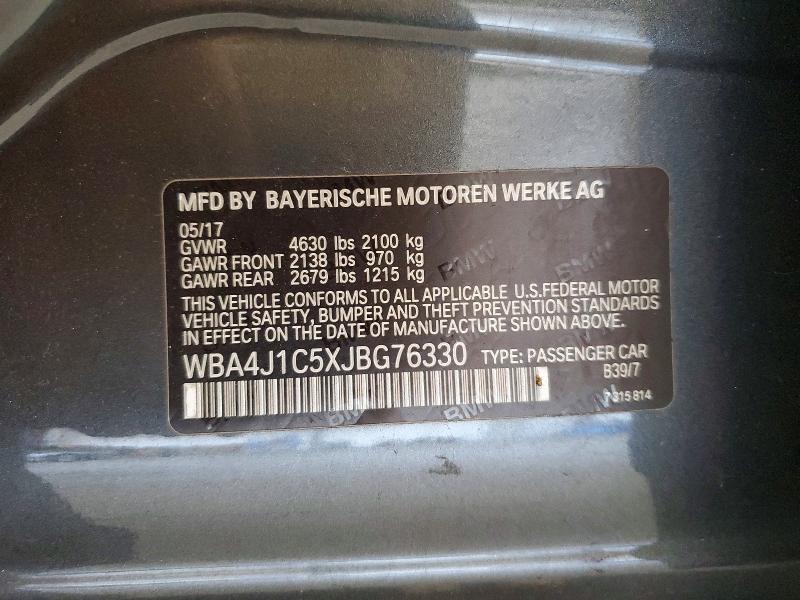 Aukcja sprzedaży 2018 Bmw 430i, vin: WBA4J1C5XJBG76330, numer aukcji: 53924136