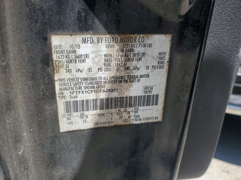 2013 Ford F150 მანქანა იყიდება აუქციონზე, vin: 1FTFX1CF1DFA29201, აუქციონის ნომერი: 53582166