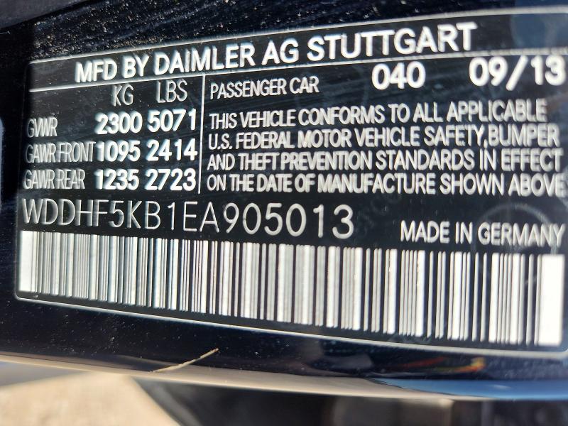 2014 Mercedes-benz E მანქანა იყიდება აუქციონზე, vin: WDDHF5KB1EA905013, აუქციონის ნომერი: 55313386