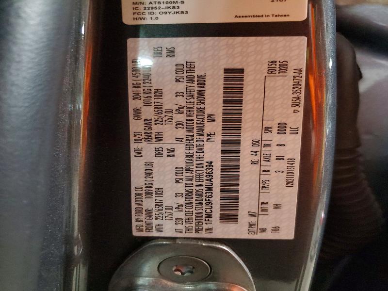 Продажа на аукционе авто 2021 Ford Escape, vin: 1FMCU9F63MUA96394, номер лота: 53907556