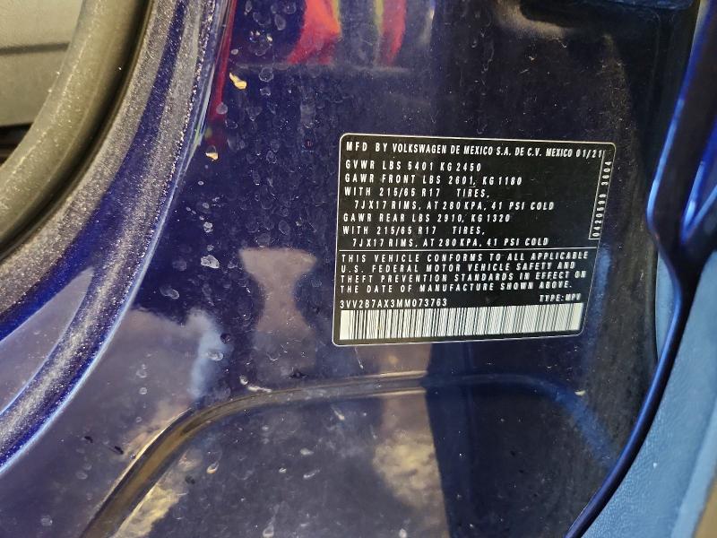 Продажа на аукционе авто 2021 Volkswagen Tiguan, vin: 3VV2B7AX3MM073763, номер лота: 53190896