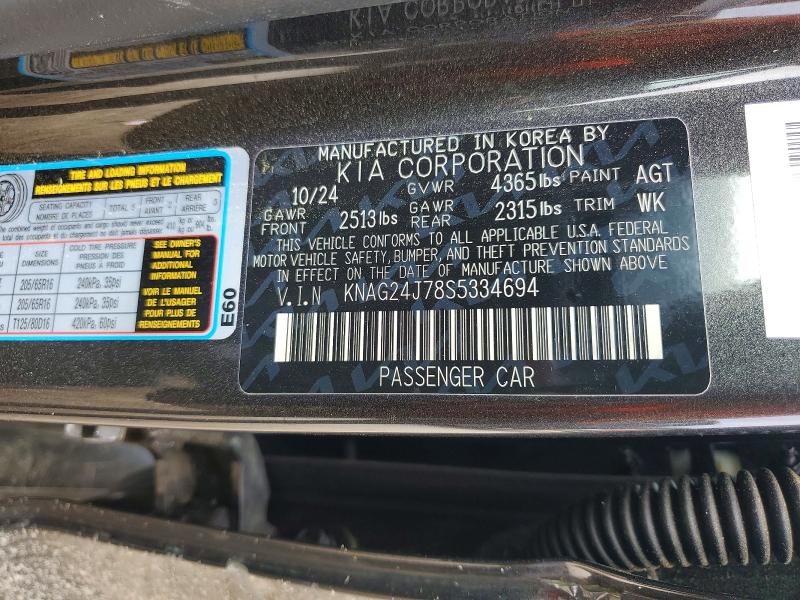 Aukcja sprzedaży 2025 Kia K5, vin: KNAG24J78S5334694, numer aukcji: 53973706