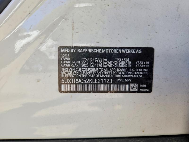 Продаж на аукціоні авто 2019 Bmw X3, vin: 5UXTR9C52KLE21123, номер лоту: 53371706