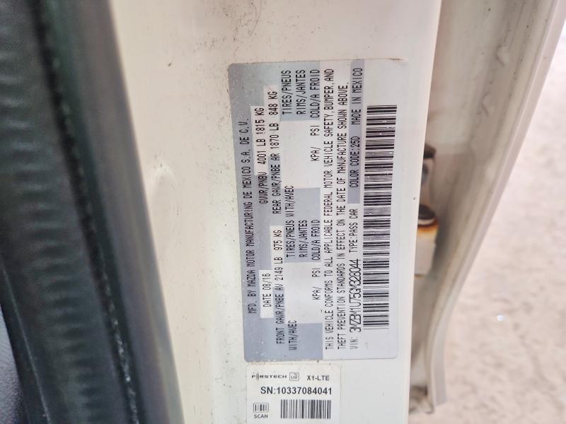 2016 Mazda 3 მანქანა იყიდება აუქციონზე, vin: 3MZBM1U75GM328044, აუქციონის ნომერი: 54000206