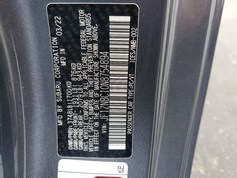 52423656 :رقم المزاد ، JF1ZNBC10N8754894 vin ، 2022 Toyota Gr86 مزاد بيع