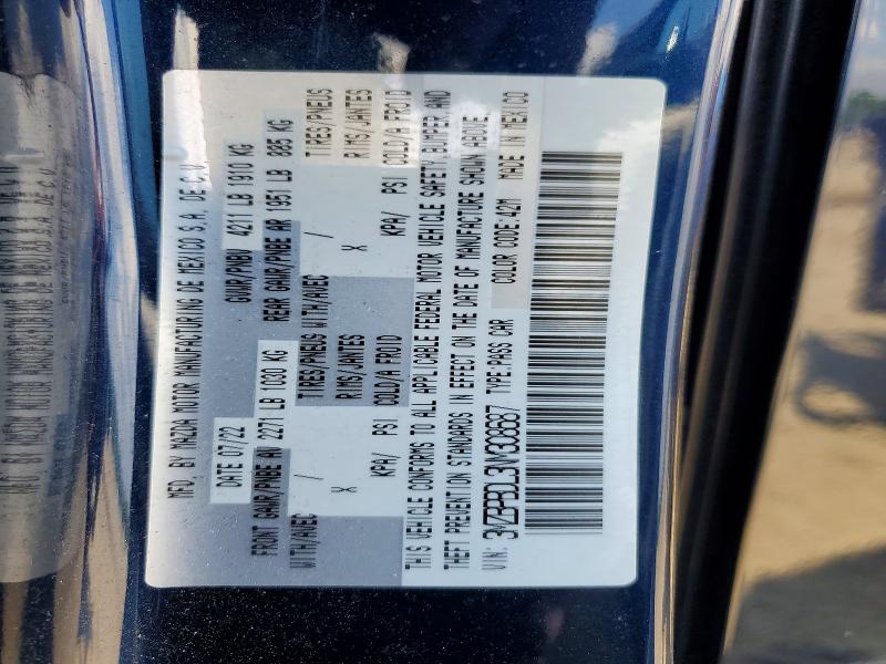 54109536 :رقم المزاد ، 3MZBPBDL3NM308687 vin ، 2022 Mazda 3 مزاد بيع