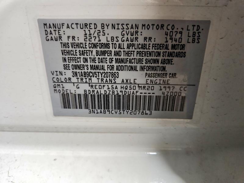 Aukcja sprzedaży 2026 Nissan Sentra, vin: 3N1AB9CV5TY207863, numer aukcji: 54132656
