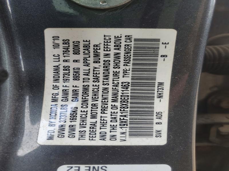 Aukcja sprzedaży 2011 Honda Civic, vin: 19XFA1F8XBE011463, numer aukcji: 53094236