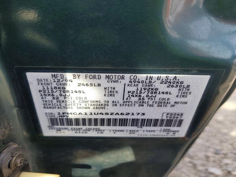 Aukcja sprzedaży 1995 Ford Aerostar, vin: 1FMCA11U4SZA62173, numer aukcji: 52187066