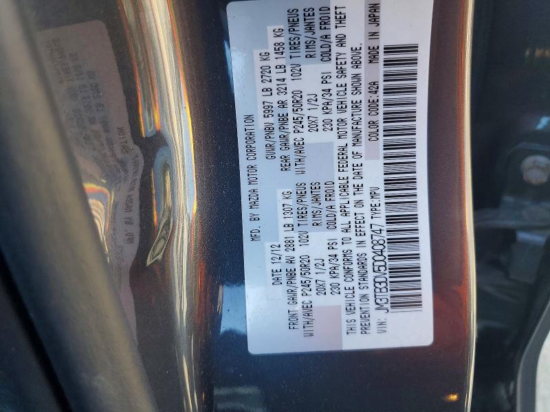 Продаж на аукціоні авто 2013 Mazda Cx-9, vin: JM3TB3DV5D0408747, номер лоту: 52170866