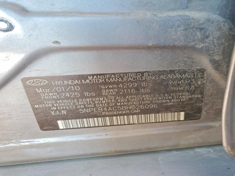 Продажа на аукционе авто 2011 Hyundai Sonata, vin: 5NPEB4AC5BH026096, номер лота: 52179336