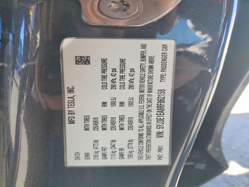 Продаж на аукціоні авто 2024 Tesla Model 3, vin: 5YJ3E1EA8RF862158, номер лоту: 53716016