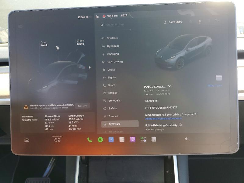 Продажа на аукционе авто 2021 Tesla Model Y, vin: 5YJYGDEE9MF077273, номер лота: 54352696