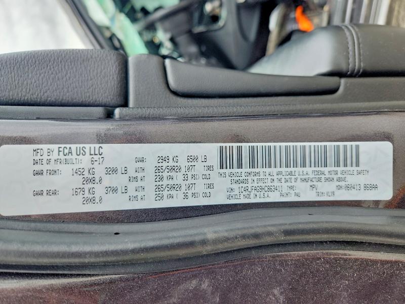 Продаж на аукціоні авто 2017 Jeep Grand Cherokee, vin: 1C4RJFAG9HC863411, номер лоту: 52682176