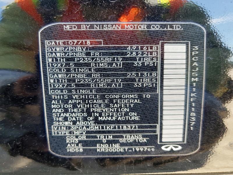 Продаж на аукціоні авто 2019 Infiniti Qx50, vin: 3PCAJ5M11KF118371, номер лоту: 53797126