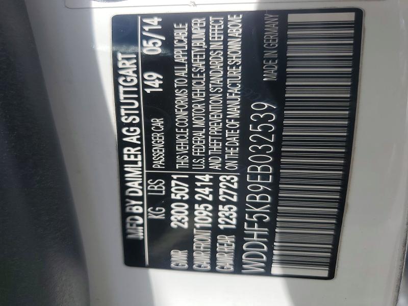 Aukcja sprzedaży 2014 Mercedes-benz E, vin: WDDHF5KB9EB032539, numer aukcji: 54107036
