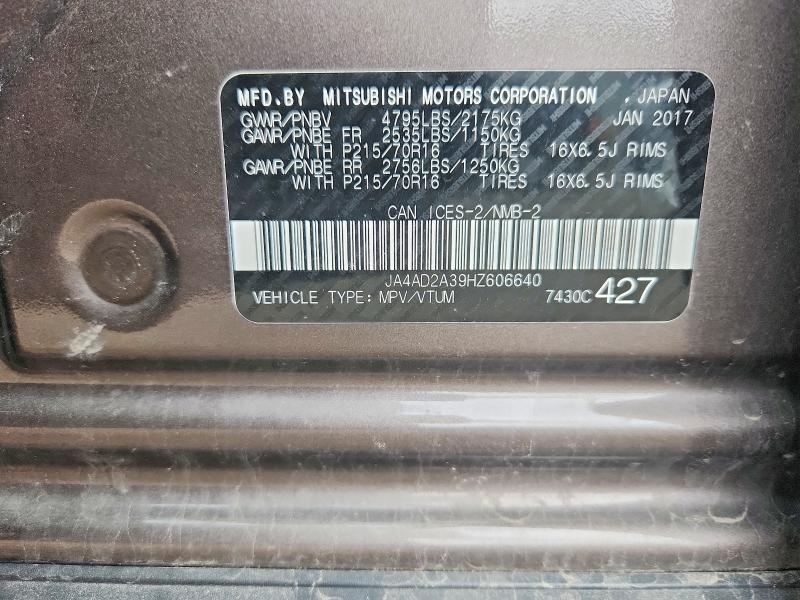 Продажа на аукционе авто 2017 Mitsubishi Outlander, vin: JA4AD2A39HZ606640, номер лота: 53088656