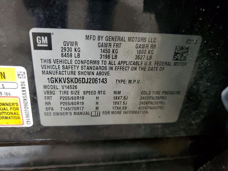 Aukcja sprzedaży 2013 Gmc Acadia, vin: 1GKKVSKD6DJ206143, numer aukcji: 52554846