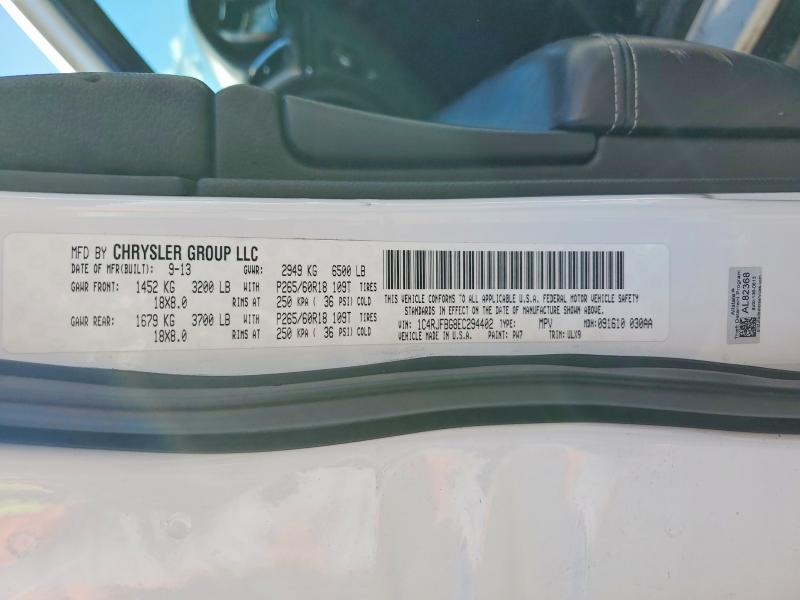 Продажа на аукционе авто 2014 Jeep Grand Cherokee, vin: 1C4RJFBG8EC294402, номер лота: 52931476