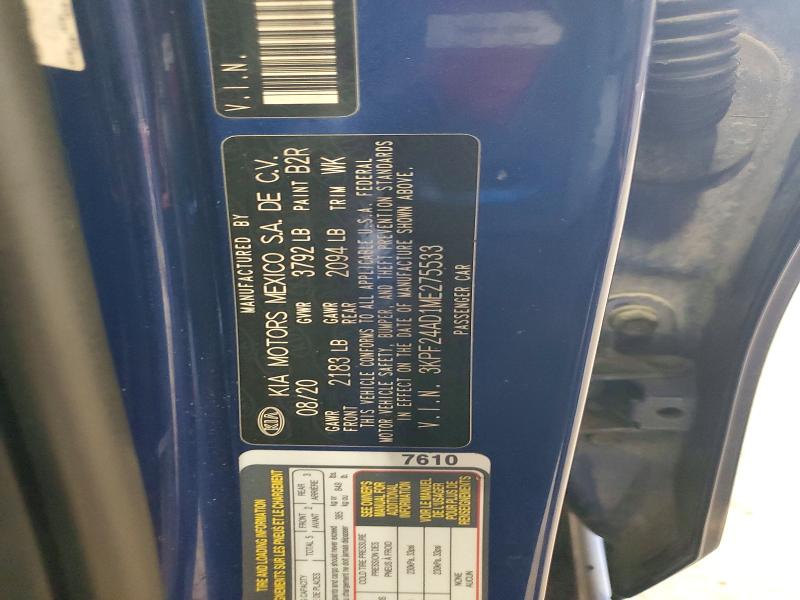 51923666 :رقم المزاد ، 3KPF24AD1ME275533 vin ، 2021 Kia Forte مزاد بيع