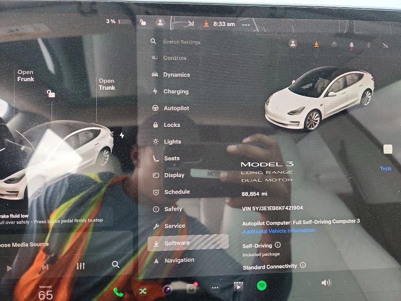 54338976 :رقم المزاد ، 5YJ3E1EB6KF421904 vin ، 2019 Tesla Model 3 مزاد بيع