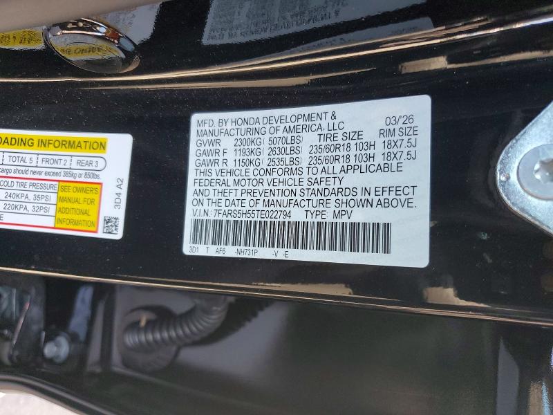 Aukcja sprzedaży 2026 Honda Cr-v, vin: 7FARS5H55TE022794, numer aukcji: 53300666
