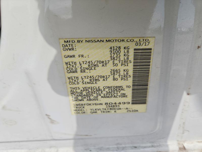 55374346 :رقم المزاد ، 1N6BF0KY6HN804499 vin ، 2017 Nissan Nv مزاد بيع